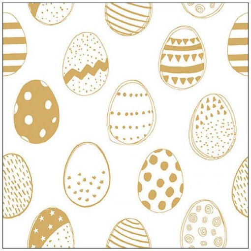 Easter Eggs All Over Gold papírszalvéta 33x33cm,20db-os