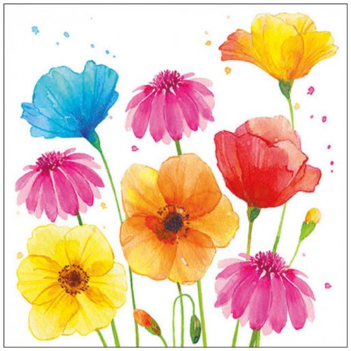 Colorfoul Summer Flowers papírszalvéta 33x33cm,20db-os