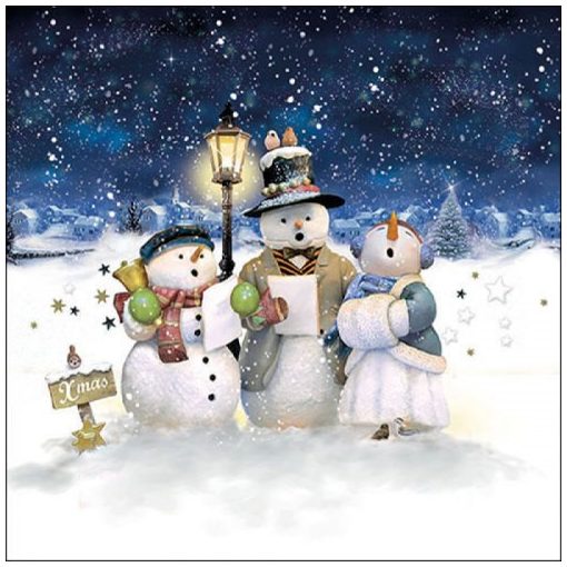 Singing snowmen papírszalvéta 33x33cm, 20db-os 