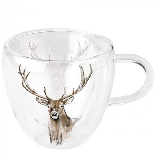 Antlers duplafalú borosilicate üvegcsésze 0,25l