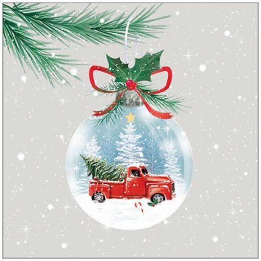 Truck in bauble papírszalvéta 33x33cm, 20db-os 