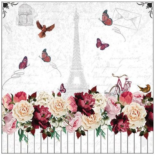 Romantic Paris papírszalvéta 33x33cm, 20db-os