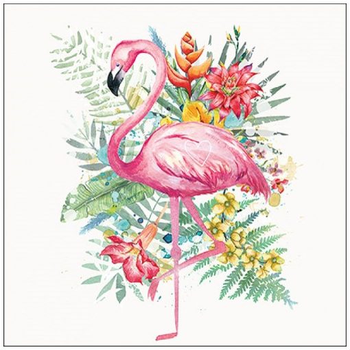 Tropical Flamingo papírszalvéta 33x33cm, 20db-os