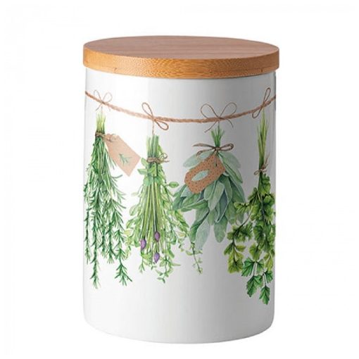 Fresh Herbs porcelán konyhai tároló 13,5x10cm