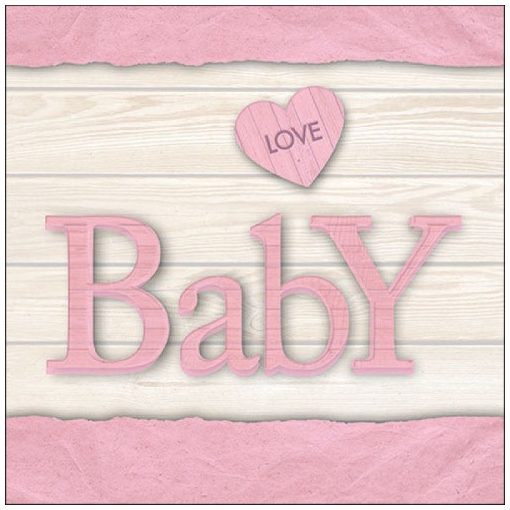 Baby Love Girl papírszalvéta 33x33cm, 20db-os
