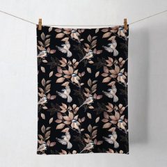 Lovely chickadee black konyharuha 50x70cm,100% pamut