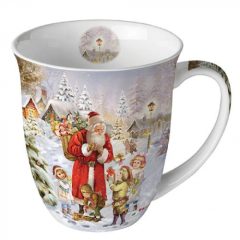 Santa bringing presents porcelánbögre 0,4l