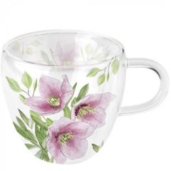   Classic helleborus duplafalú borosilicate üvegcsésze 0,25L