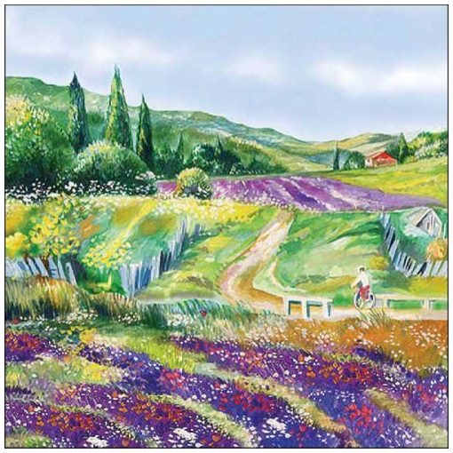 Lavender landscape papírszalvéta 33x33cm, 20db-os