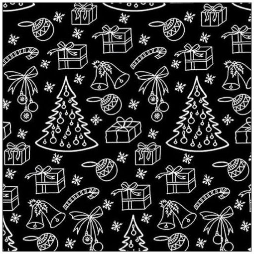 Outlined ornaments black papírszalvéta 33x33cm, 20db-os