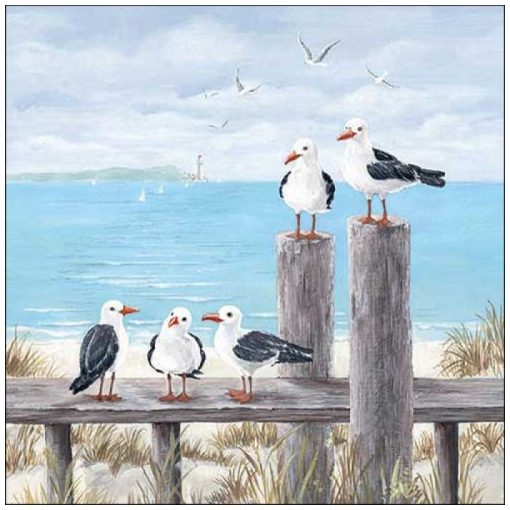 Seagulls on the dock papírszalvéta 33x33cm, 20db-os