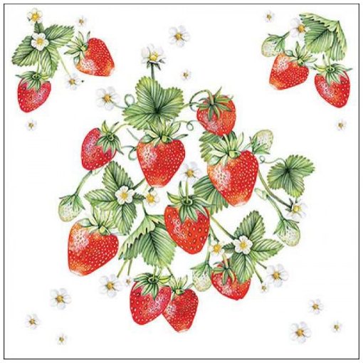 Bunch of strawberries papírszalvéta 33x33cm, 20db-os