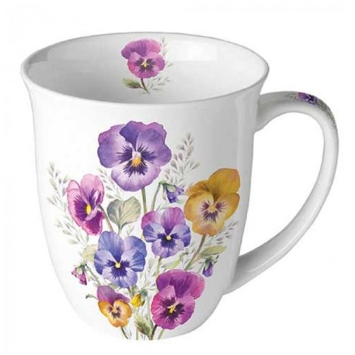 Pansies porcelánbögre 0,4l