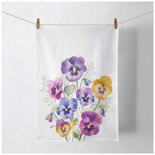 Pansies konyharuha 50x70cm, 100% pamut