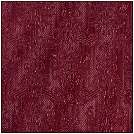 Elegance ruby red dombornyomott papírszalvéta 33x33cm, 15db-os