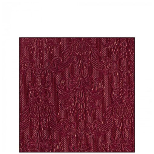 Elegance ruby red dombornyomott papírszalvéta 25x25cm, 15db-os