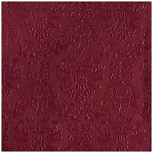 Elegance ruby red dombornyomott papírszalvéta 40x40cm,15db-os