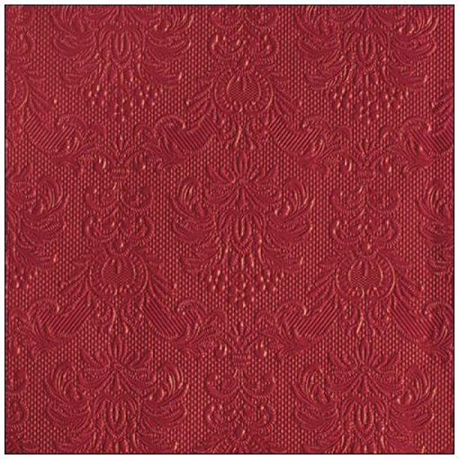 Elegance dark red dombornyomott papírszalvéta 40x40cm,15db-os