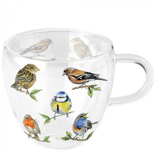 Bird species white duplafalú borosilicate üvegcsésze 0,25l