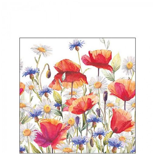 Poppies and cornflower papírszalvéta 25x25cm, 20db-os