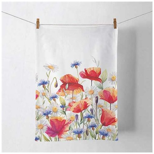 Poppies and cornflowers konyharuha 50x70cm, 100% pamut