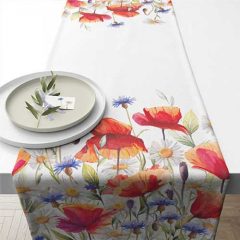 Poppies and cornflowers asztali futó 40x150cm, 100% pamut