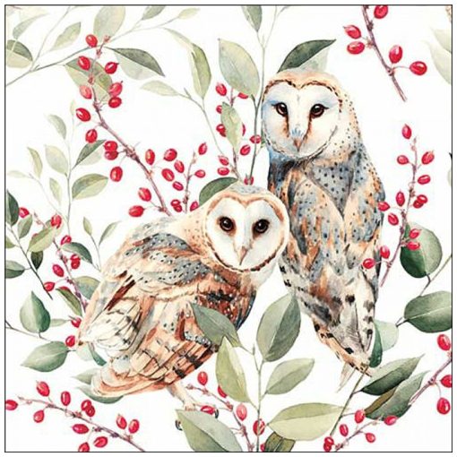 Barn owl couple papírszalvéta 33x33cm, 20db-os