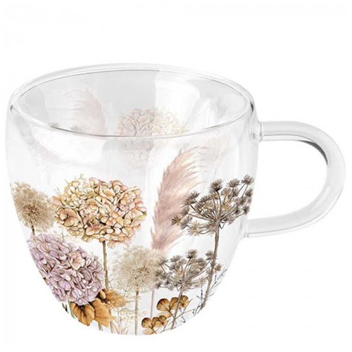 Dried flowers duplafalú borosilicate üvegcsésze 0,25l