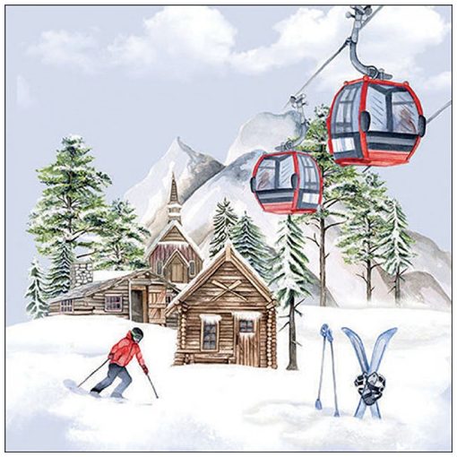 Ski hut papírszalvéta 33x33cm, 20db-os