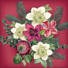 Azalea and helleborus red papírszalvéta 33x33cm, 20db-os