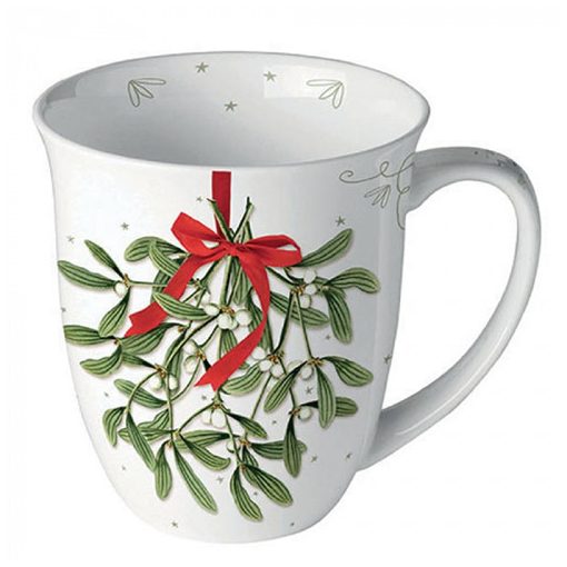 Mistletoe with bow white porcelánbögre 0,4l