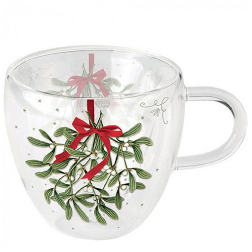 Mistletoe with bow white duplafalú borosilicate üvegcsésze 0,25L