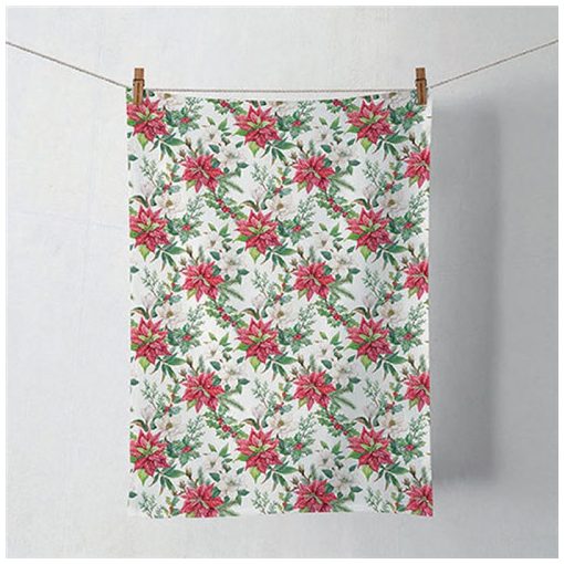 Christmas florals konyharuha 50x70cm, 100% pamut