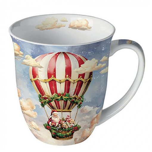 Santa's air balloon porcelánbögre 0,4l