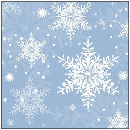 Snowflakes blue papírszalvéta 33x33cm, 20db-os