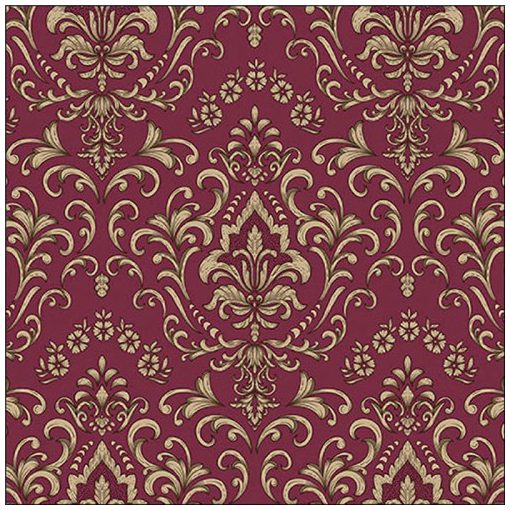 Baroque ornament bordeaux papírszalvéta 33x33cm, 20db-os