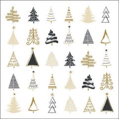   Christmas tree doodles black papírszalvéta 33x33cm, 20db-os