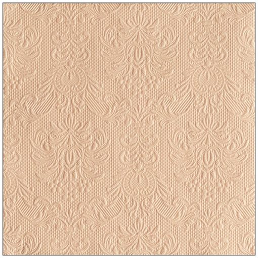 Elegance beige dombornyomott papírszalvéta 33x33cm,15db-os