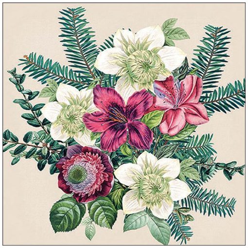 Azalea and helleborus cream papírszalvéta 33x33cm, 20db-os