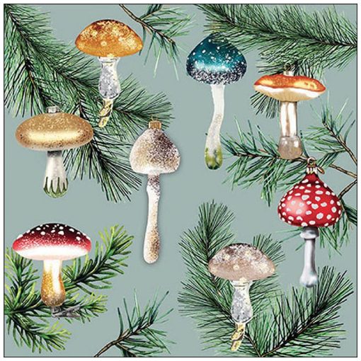 Mushroom ornaments mint papírszalvéta 33x33cm, 20db-os