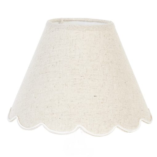 Műanyag lámpaernyő textil borítással 22x16cm, natúr hullámos aljú