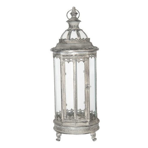 Ezüst szinű fém lantern 23x60cm