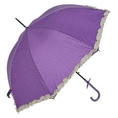 Esernyő 100cm, lila alapon fehér pöttyös
