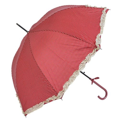 Esernyő 100cm, piros alapon fehér pöttyös