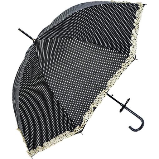 Esernyő 100cm, fekete alapon fehér pöttyös