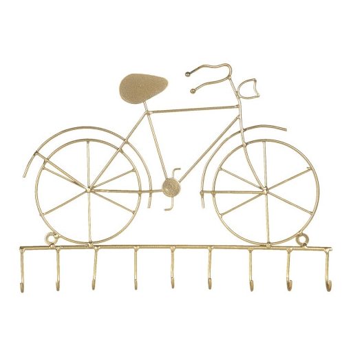 Fém kulcstartó fogas,bicikli 32x4x23cm,arany színű