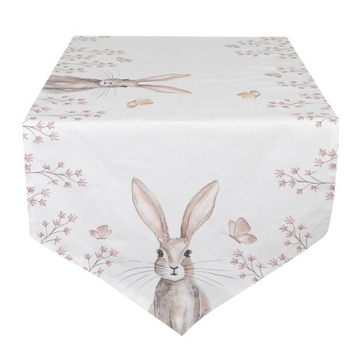 Asztali futó 50x160cm, 100% pamut,Rustic Easter Bunny