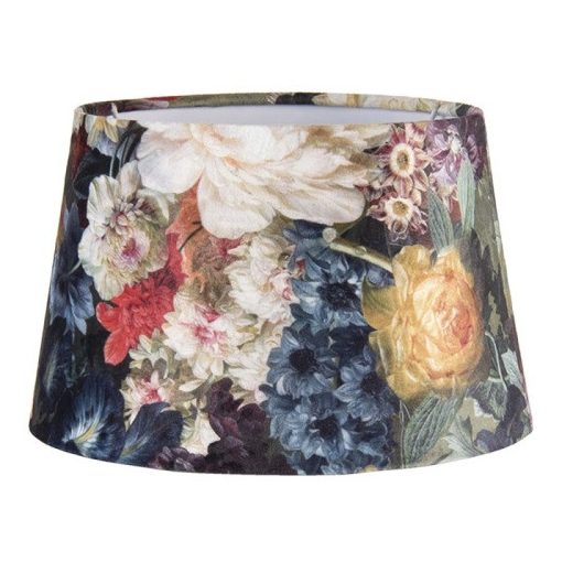 Műanyag lámpaernyő textil borítással 25x15cm, színes virágos