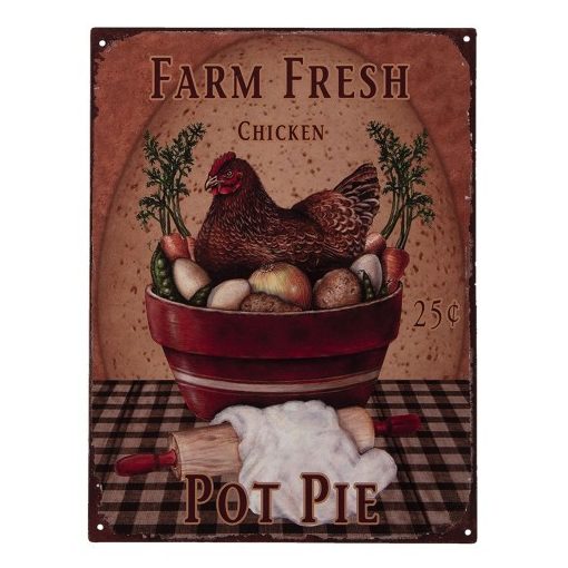 Fém falikép 33x25cm, Farm Fresh Chicken