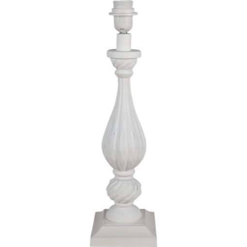 Fa lámpatest csavart bordás, fehér 14x48cm